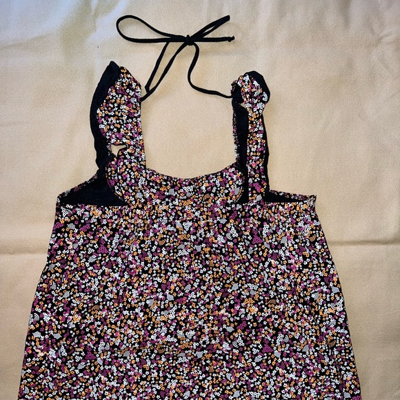 Volcom "Ditzy Dazed" Top - Black Floral Print - Flowy/Airy - Y2K - Junior's XL - Picture 6 of 16